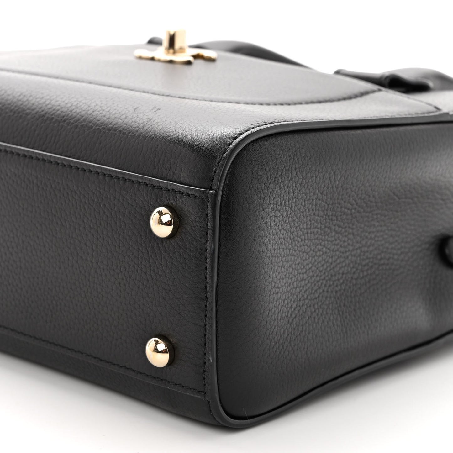 Grained Calfskin Mini Neo Executive Shopper Tote Black
