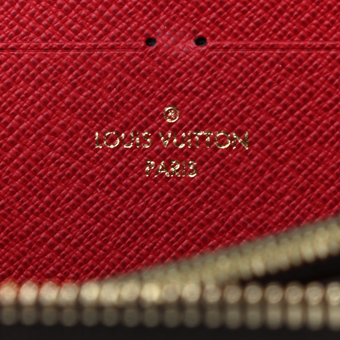 Damier Ebene Clemence Wallet Cherry