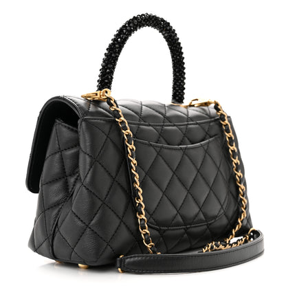 Chanel Calfskin Strass Quilted Mini Coco Handle Flap Black 3 of 11