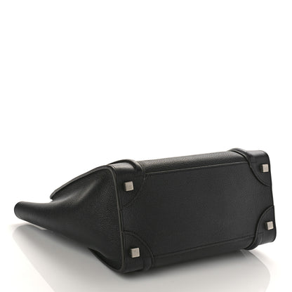 Celine Drummed Calfskin Micro Luggage Black 4 of 9