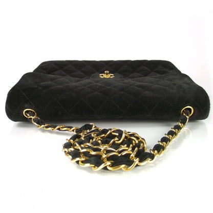 Chanel Suede Quilted Jumbo Flap Black 5 of 10