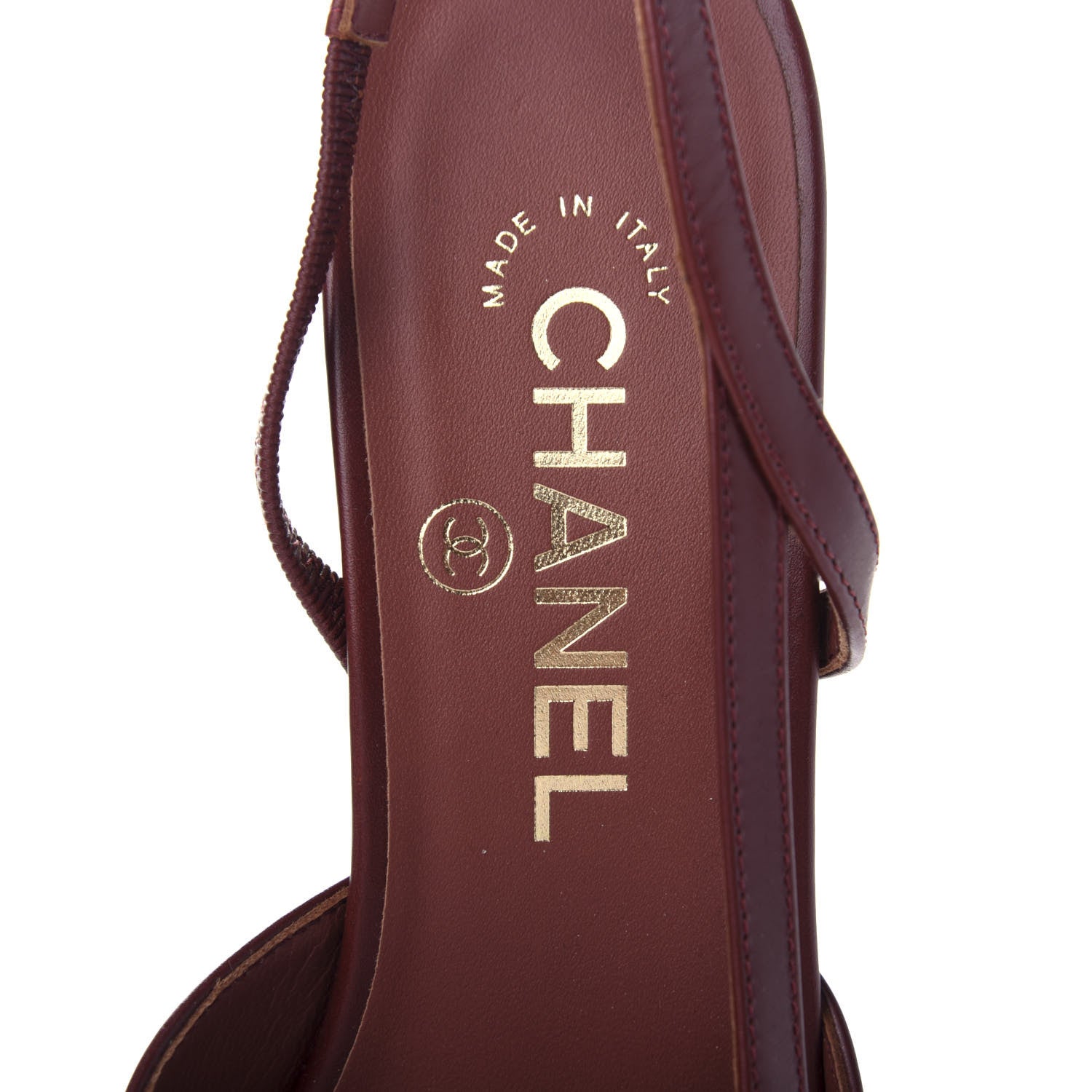 Chanel Calfskin Cap Toe CC Slingback Pumps 37 Brown 8 of 10