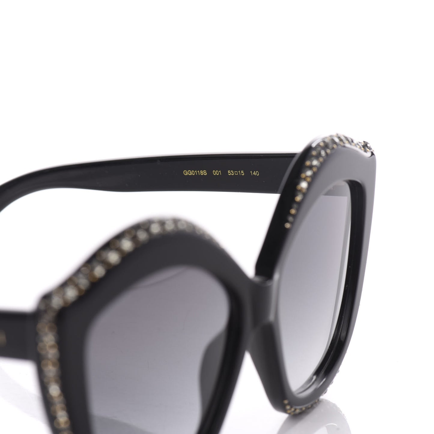Crystal Cat Eye GG0118S Sunglasses Black