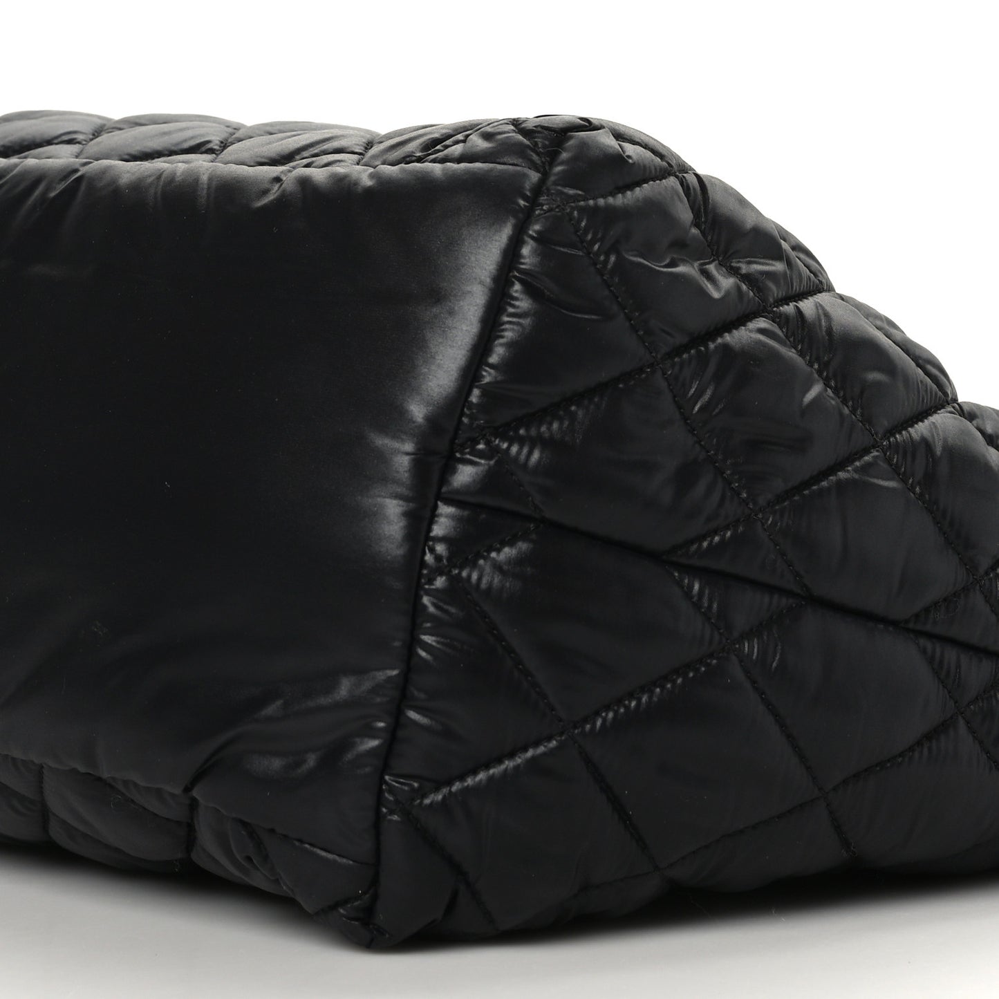 Nylon Quilted Small Coco Cocoon Tote Black