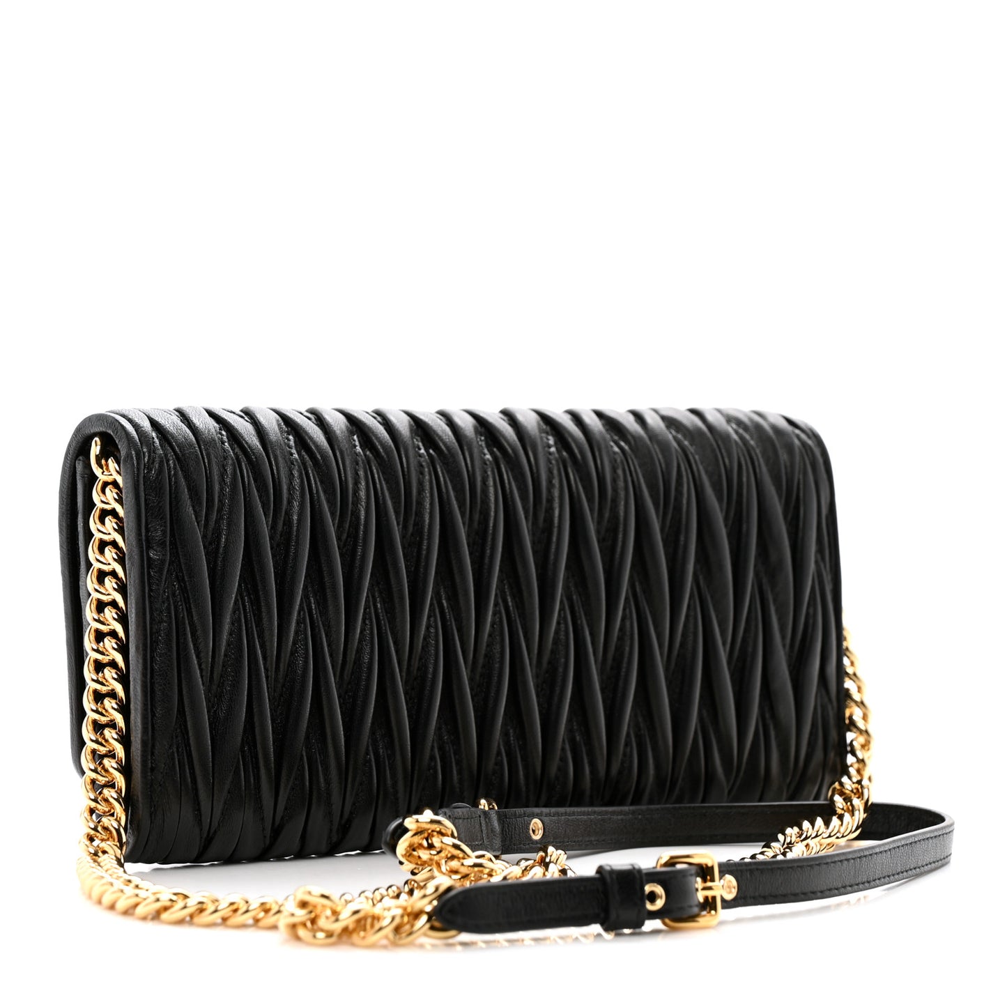 Nappa Matelasse Wallet On Chain Black