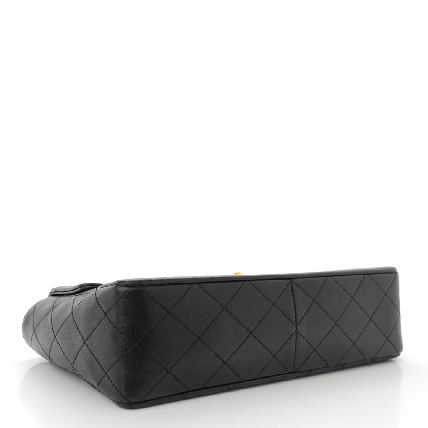 Lambskin Quilted Small Single Flap With Pouch Black