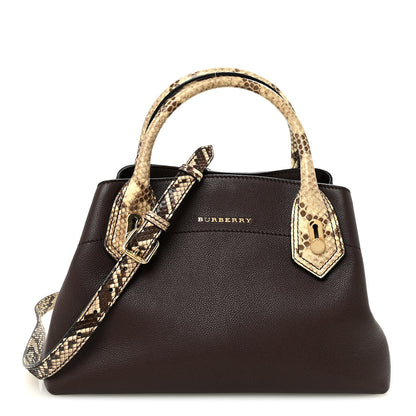 Burberry Grainy Calfskin Snakeskin Small Milton Satchel  Brown Natural 1 of 9