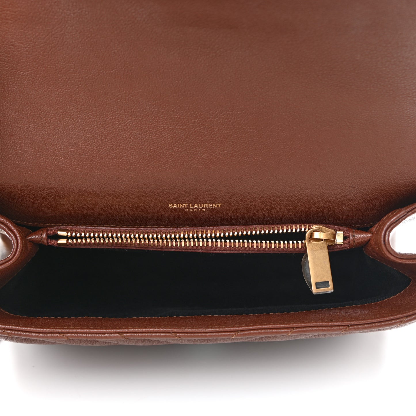 Sheepskin Matela5sse Chevron Monogram Medium College Bag Brandy