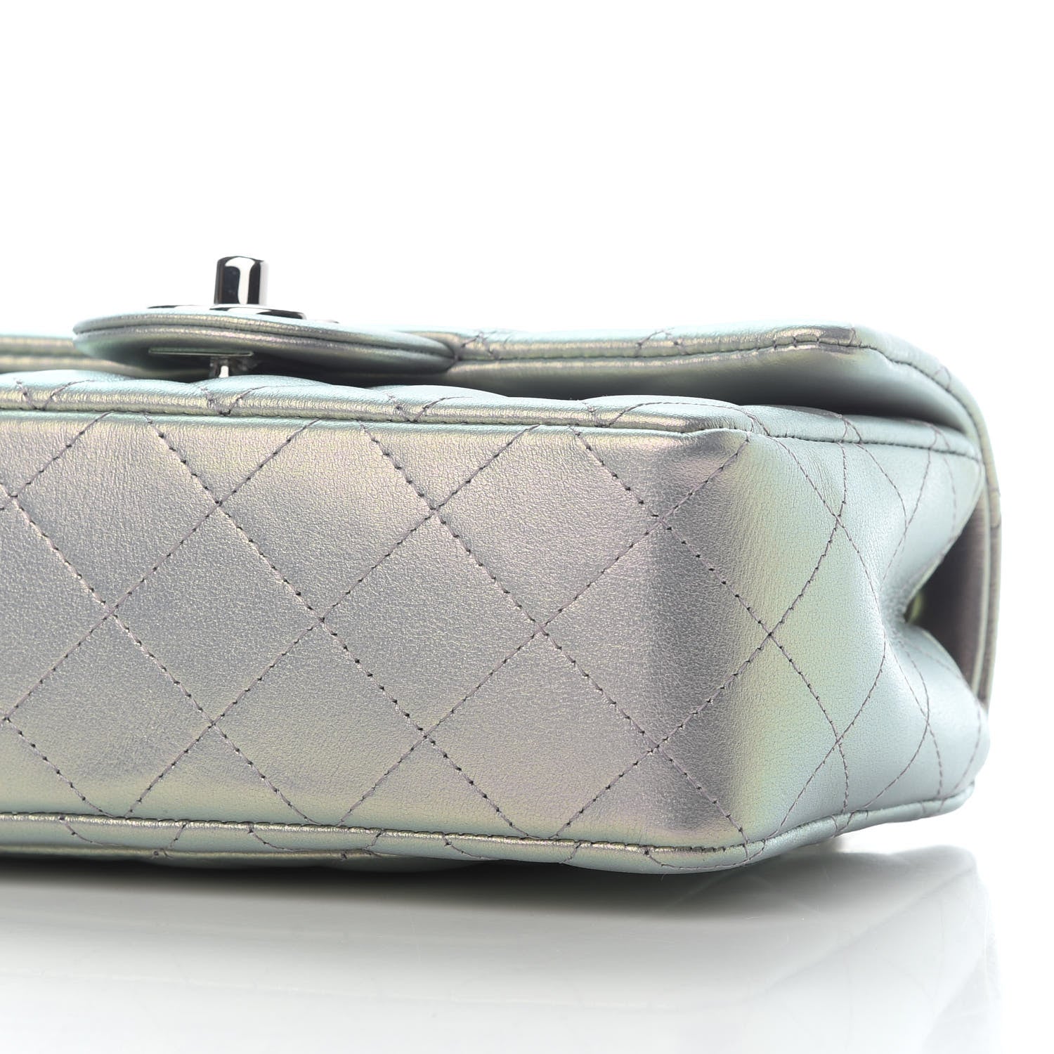 Chanel Iridescent Calfskin Quilted Mini Rectangular Flap Light Purple 9 of 11