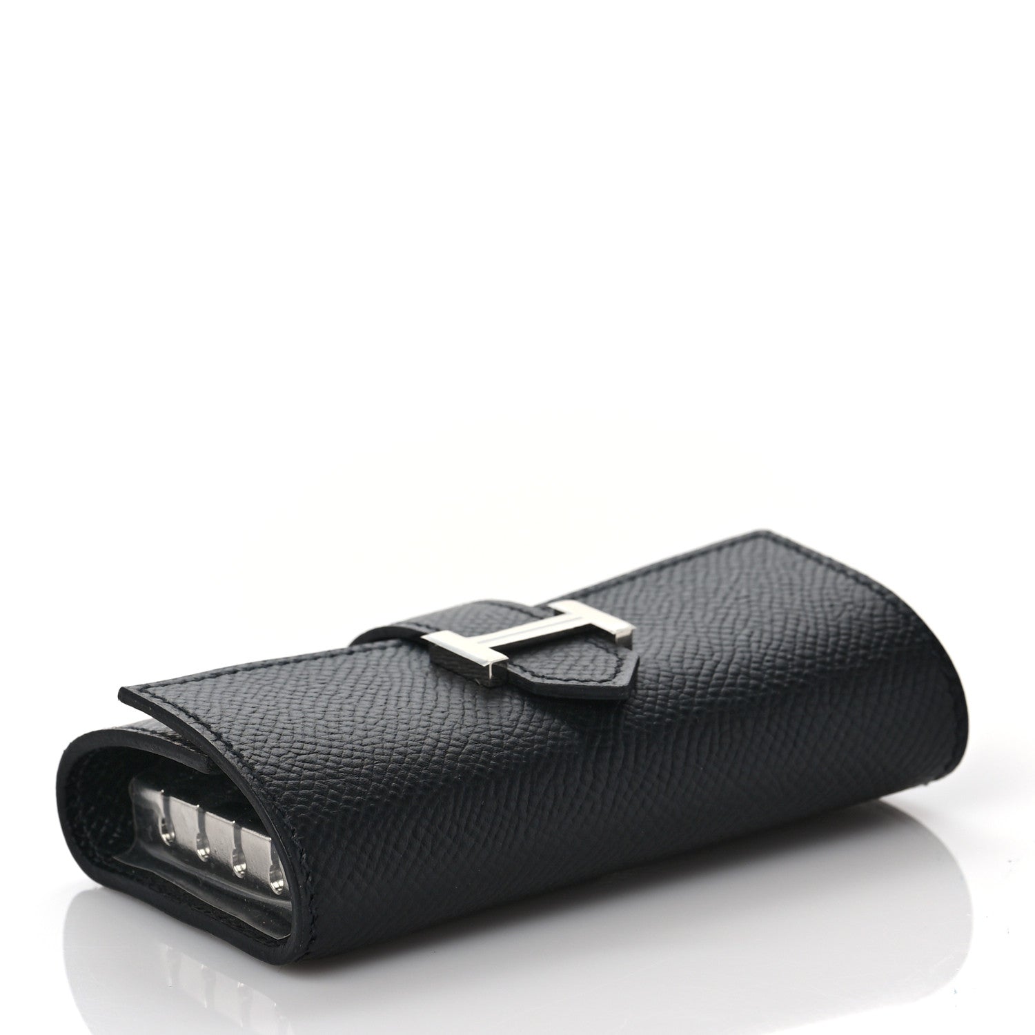 Hermes Epsom Bearn Multicles 4 Key Holder Black 4 of 8