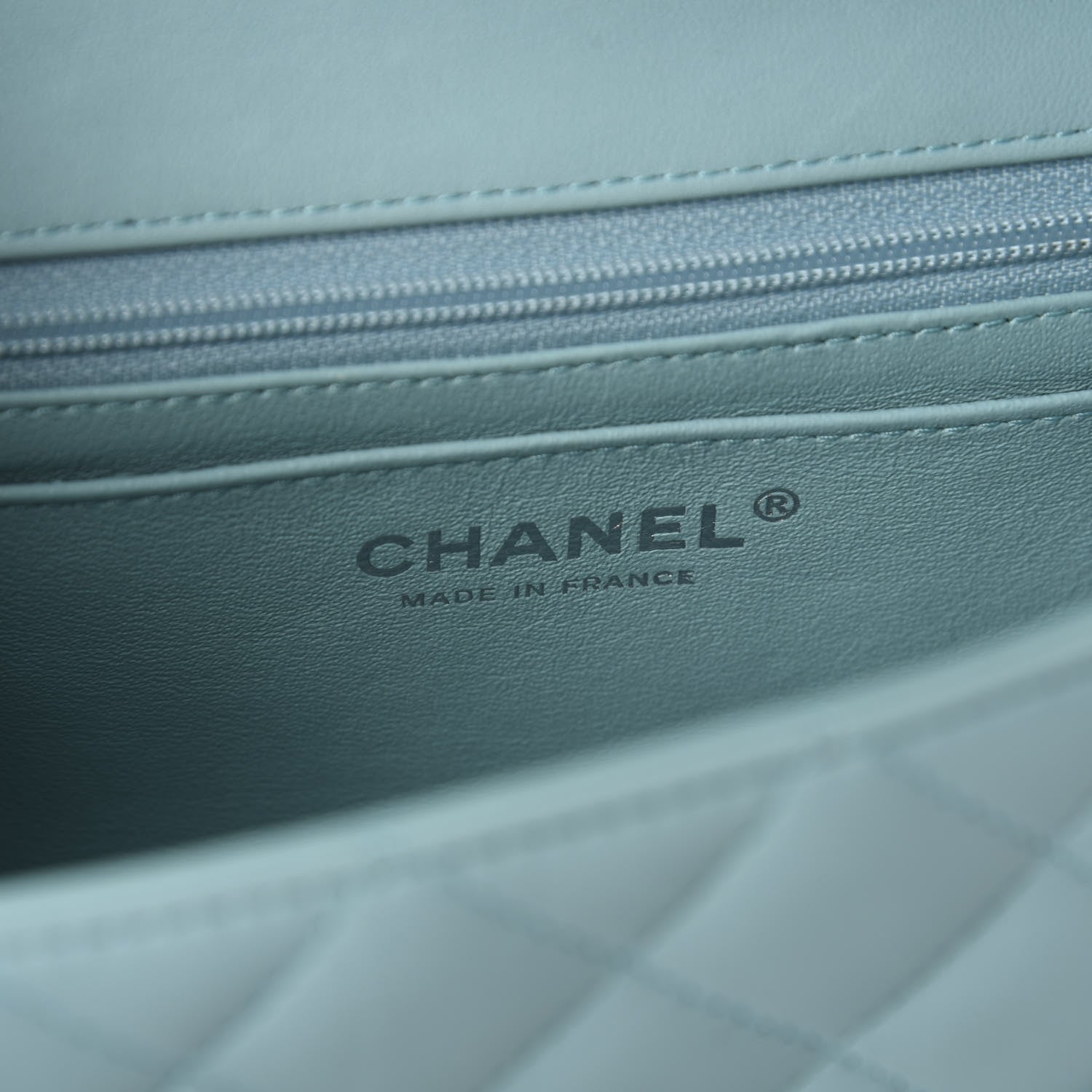 Chanel Lambskin Quilted Mini Rectangular Flap Light Blue 8 of 11