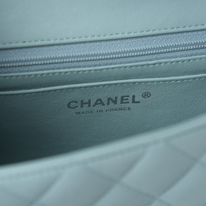 Chanel Lambskin Quilted Mini Rectangular Flap Light Blue 8 of 11