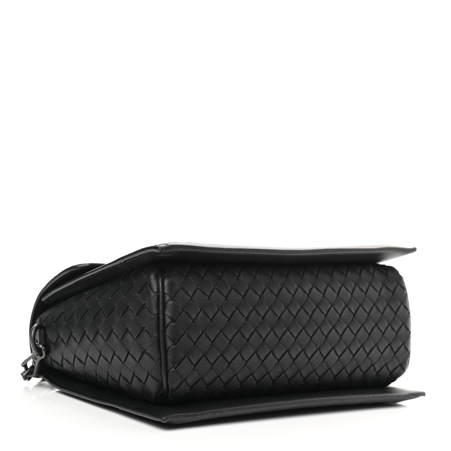 Nappa Intrecciato Small Padlock Messenger Black