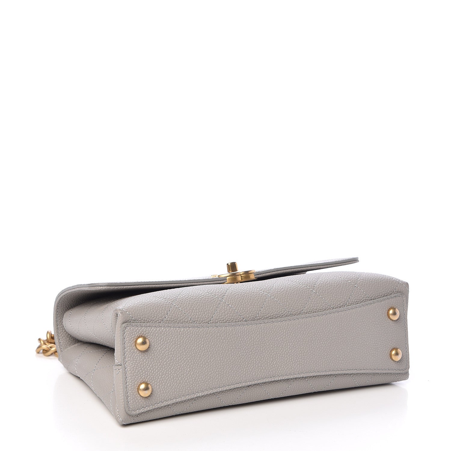 Chanel Grained Calfskin Small Stitched Flap Grey 4 of 13