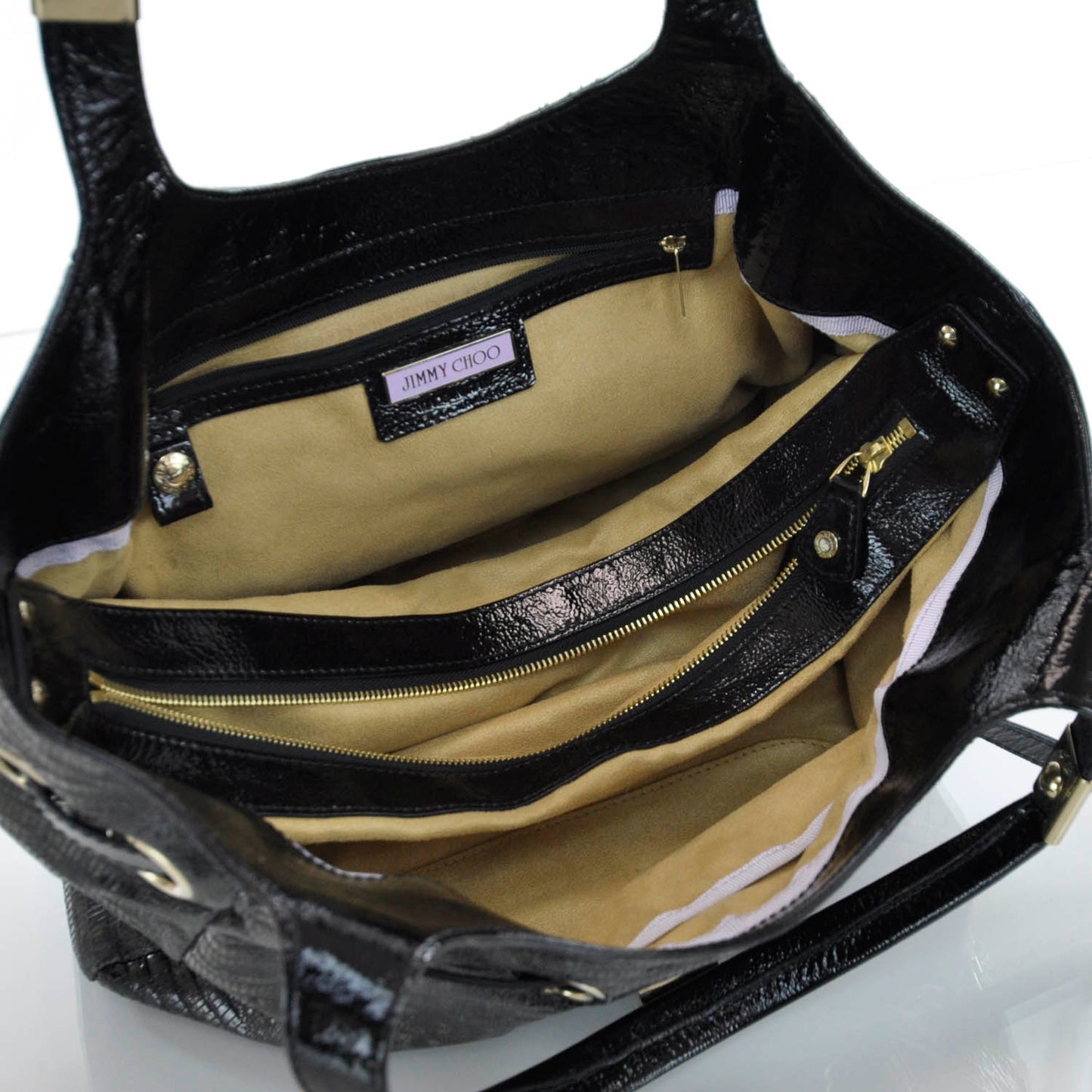 Lizard Embossed Patent Radiant Hobo