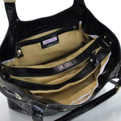 Jimmy Choo Lizard Embossed Patent Radiant Hobo 7 of 9