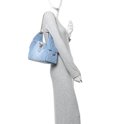 Chanel Washed Denim Quilted Small Chanel 25 Handbag Blue 2 of 12