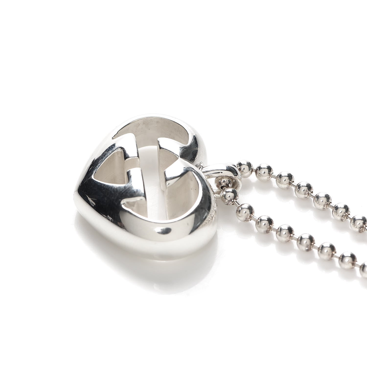 Gucci Sterling Silver Britt Heart Pendant Necklace 5 of 7
