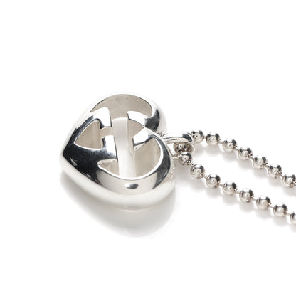 Gucci Sterling Silver Britt Heart Pendant Necklace 5 of 7