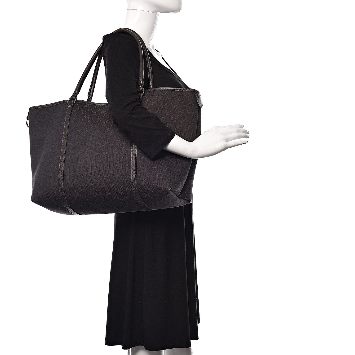Gucci Monogram Medium Joy Tote Dark Brown 2 of 12