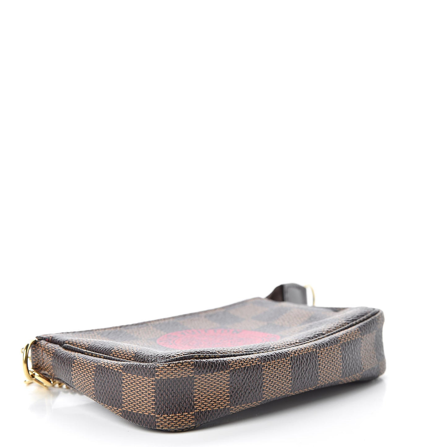 Damier Ebene Complice Trunks and Bags Mini Pochette Accessories Red