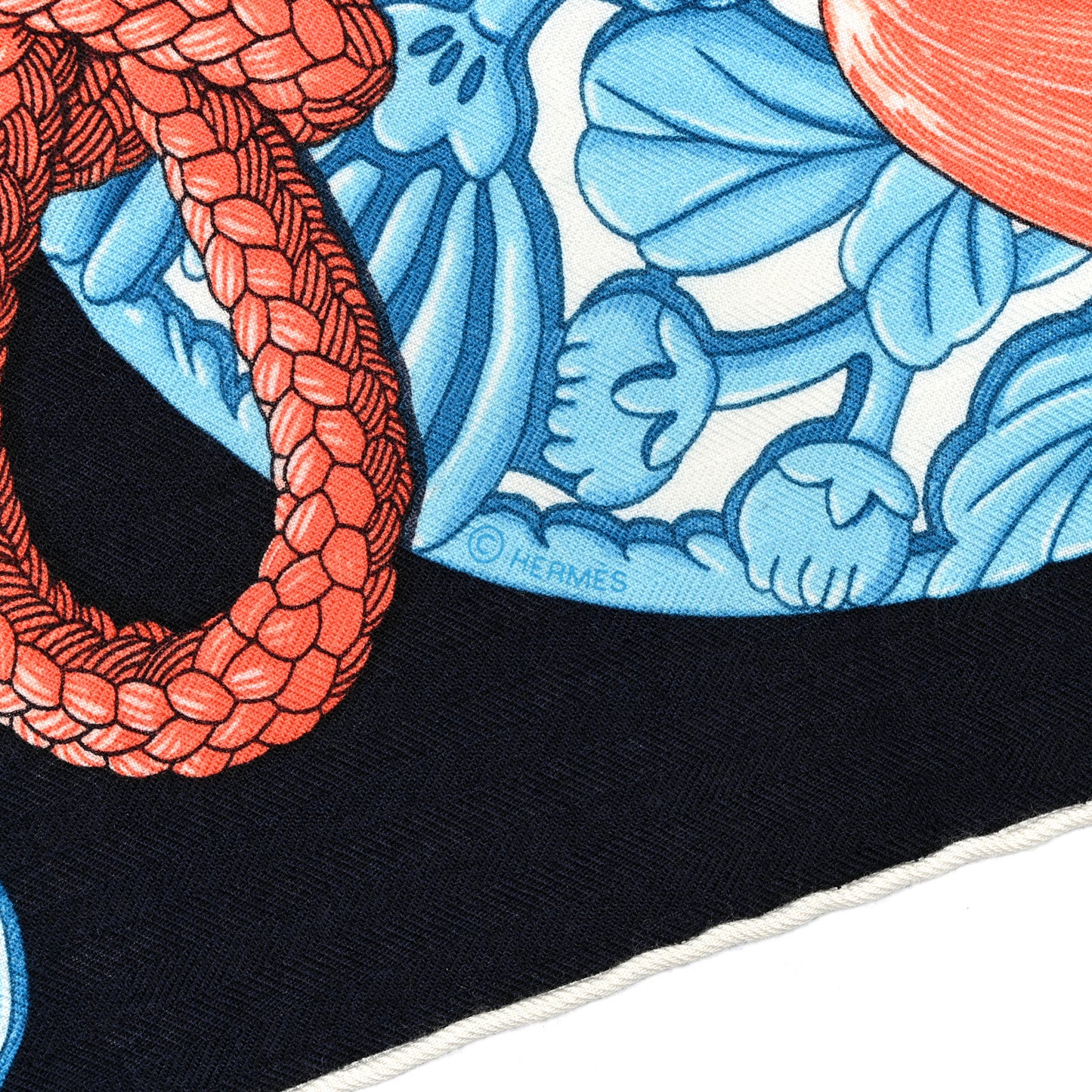 Cashmere Silk Parures De Samourais Shawl 140 Caban Bleu Ciel Saumon