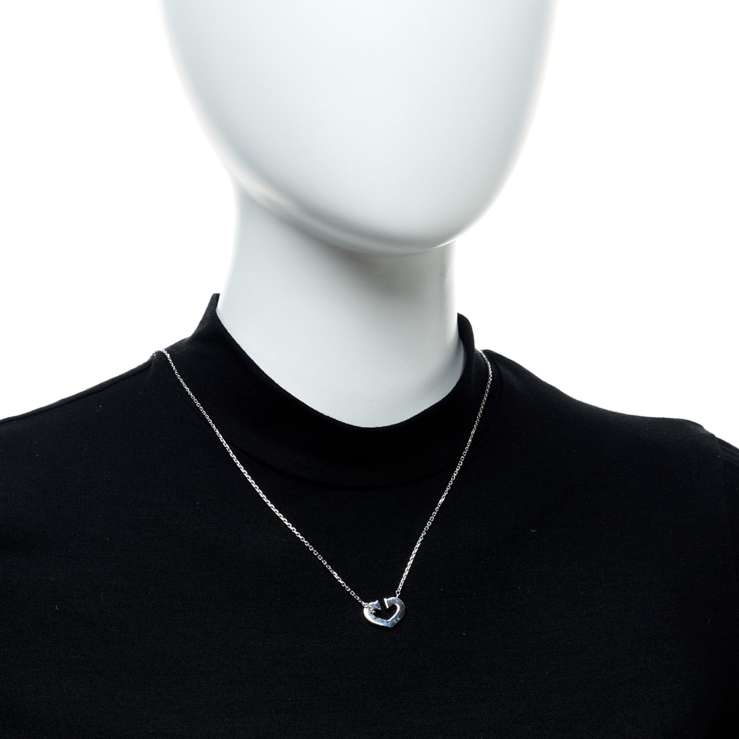 18K White Gold Medium Hearts and Symbols Necklace