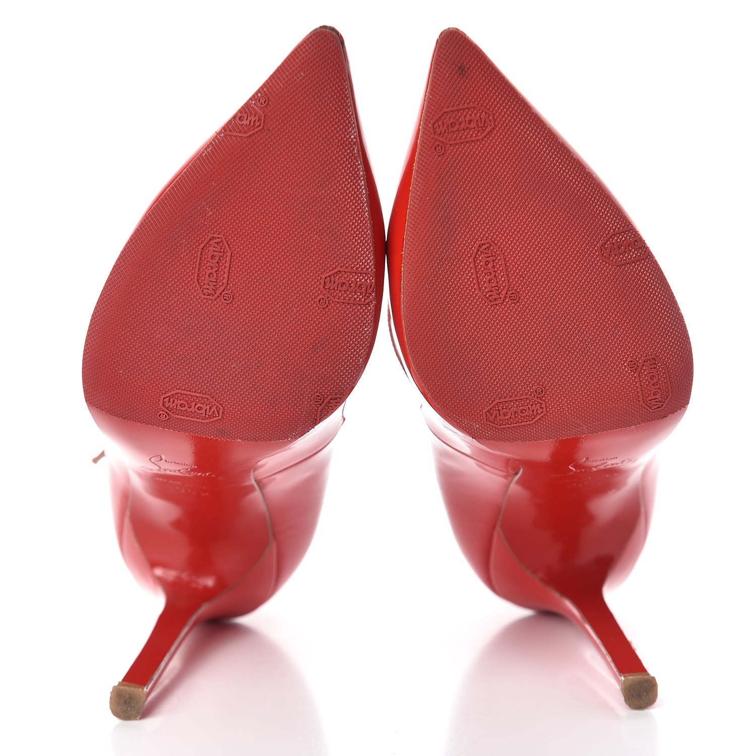 Christian Louboutin Patent V Neck 120 Pumps 36.5 Rouge Lipstick 5 of 8