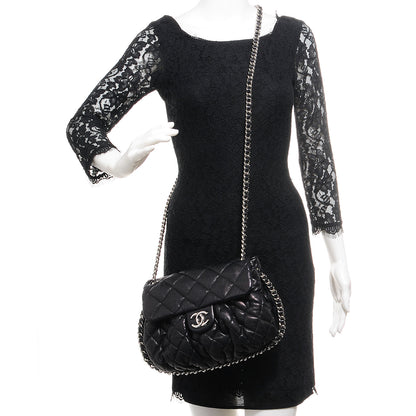 Chanel Washed Lambskin Chain Around Medium Messenger Black 2 of 8