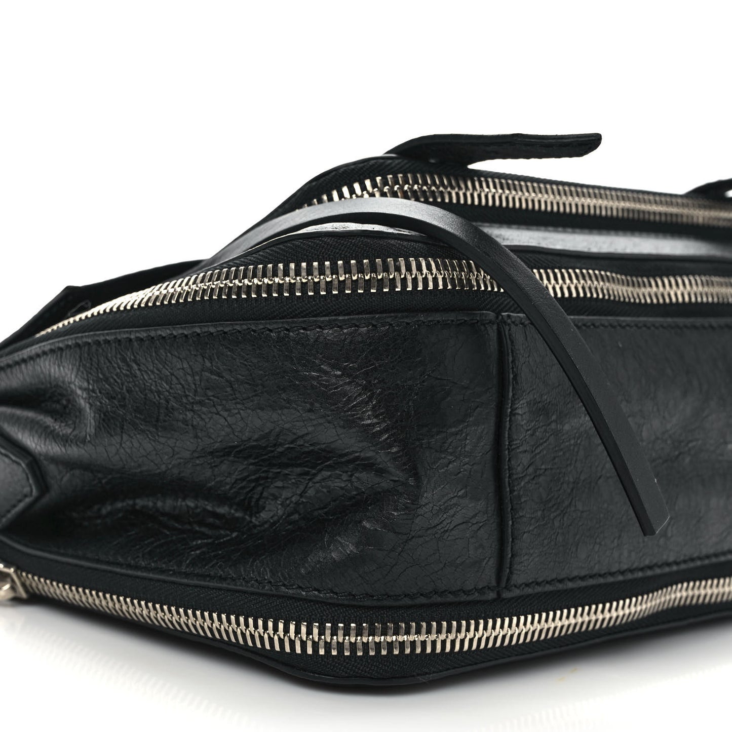 Lambskin Small PS1 Plus Zip Satchel Black