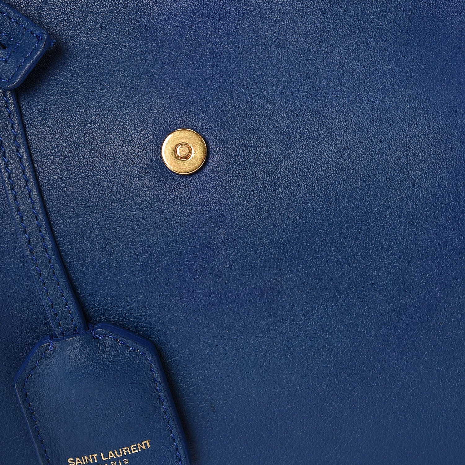 Saint Laurent Calfskin Monogram Baby Cabas Blue Majorelle 15 of 18