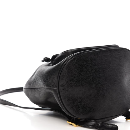 MCM Grained Calfskin Studded Drawstring Backpack Black 5 of 12