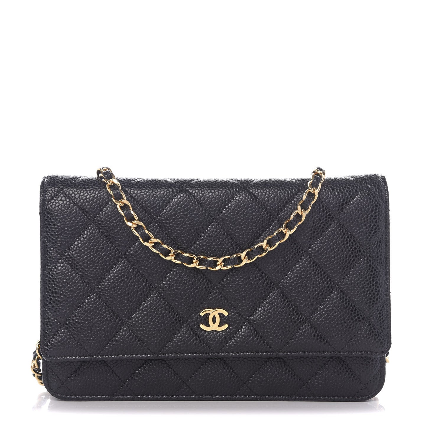 Caviar Quilted Wallet On Chain WOC Black