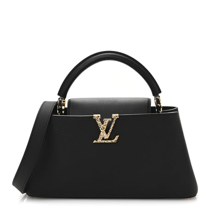 Louis Vuitton Taurillon LV Crush Capucines East West MM Black 1 of 10