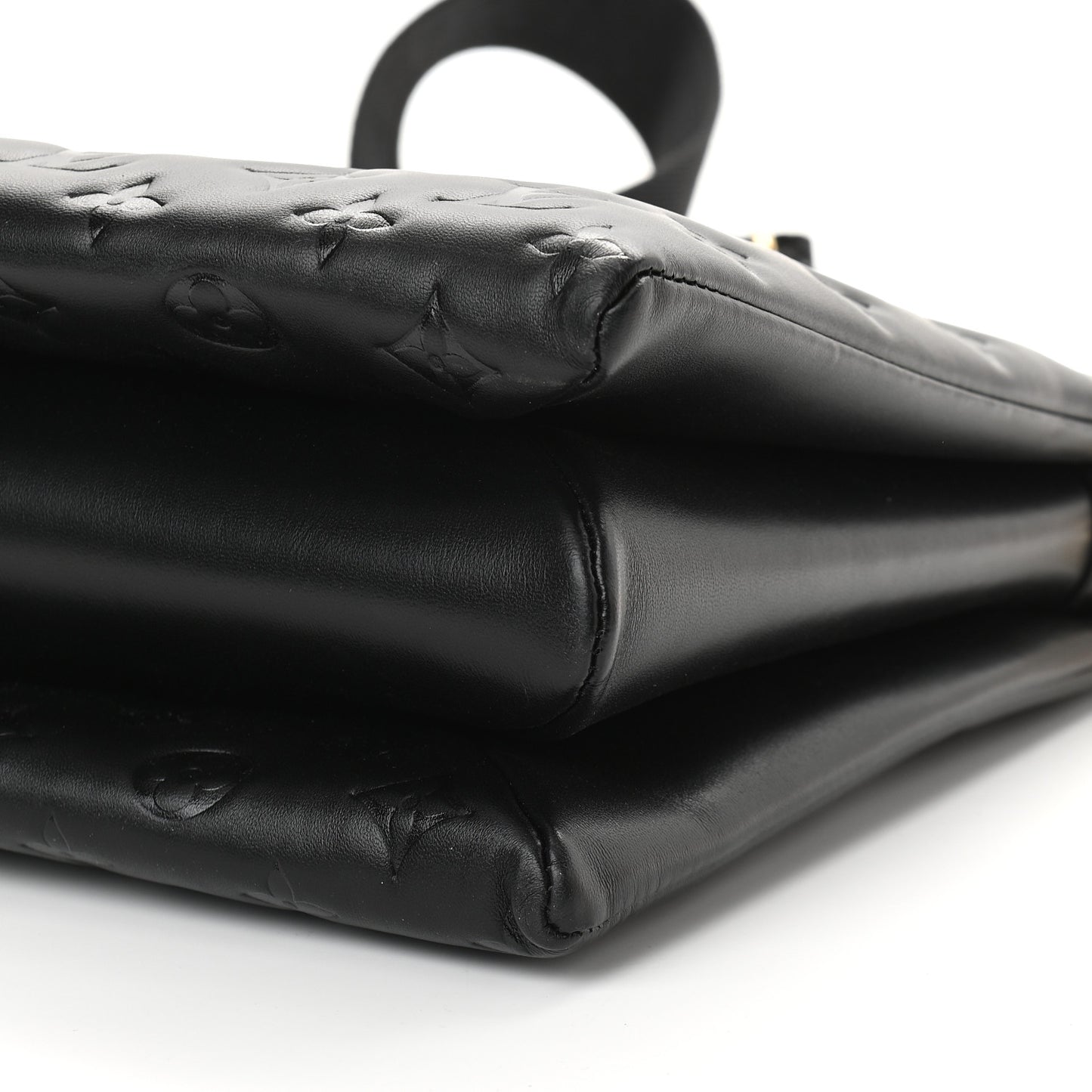Lambskin Embossed Monogram Coussin MM Black