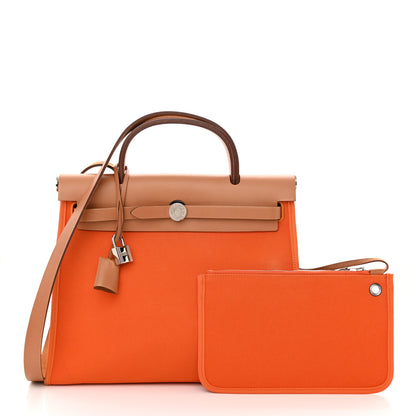 Hermes Vache Hunter Toile Herbag Zip 31 PM Orange 3 of 16