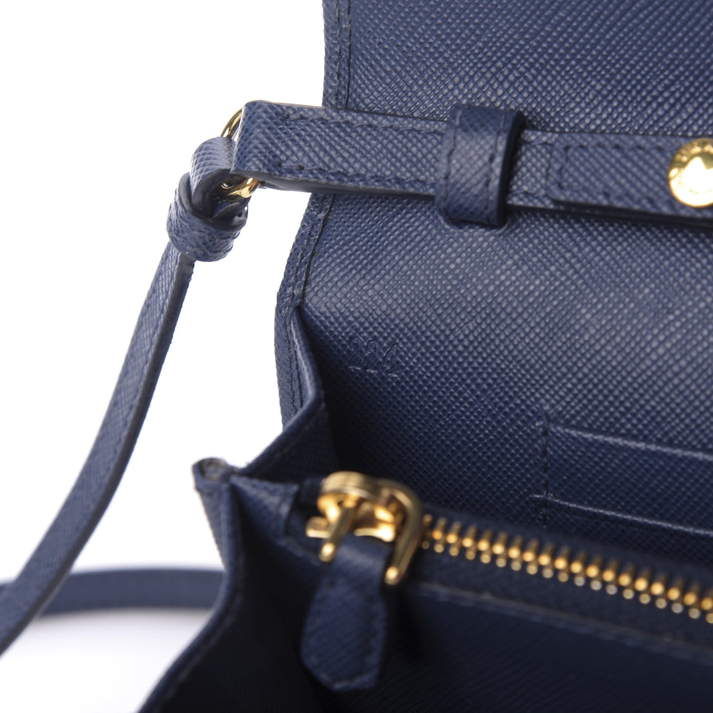 Saffiano Fiocco Bow Flap Wallet Bleuette