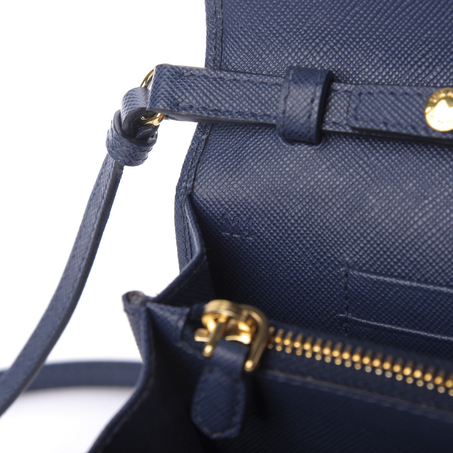 Prada Saffiano Fiocco Bow Flap Wallet Bleuette 9 of 9