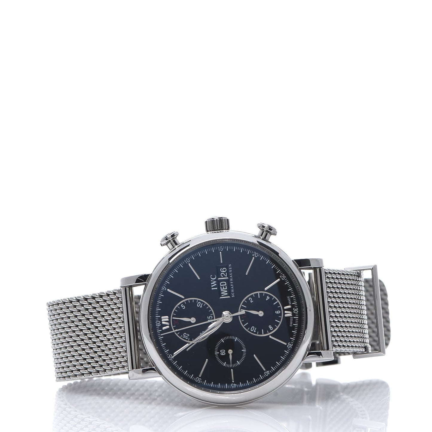 Stainless Steel 42mm Portofino Chronograph Automatic Watch Black IW391030