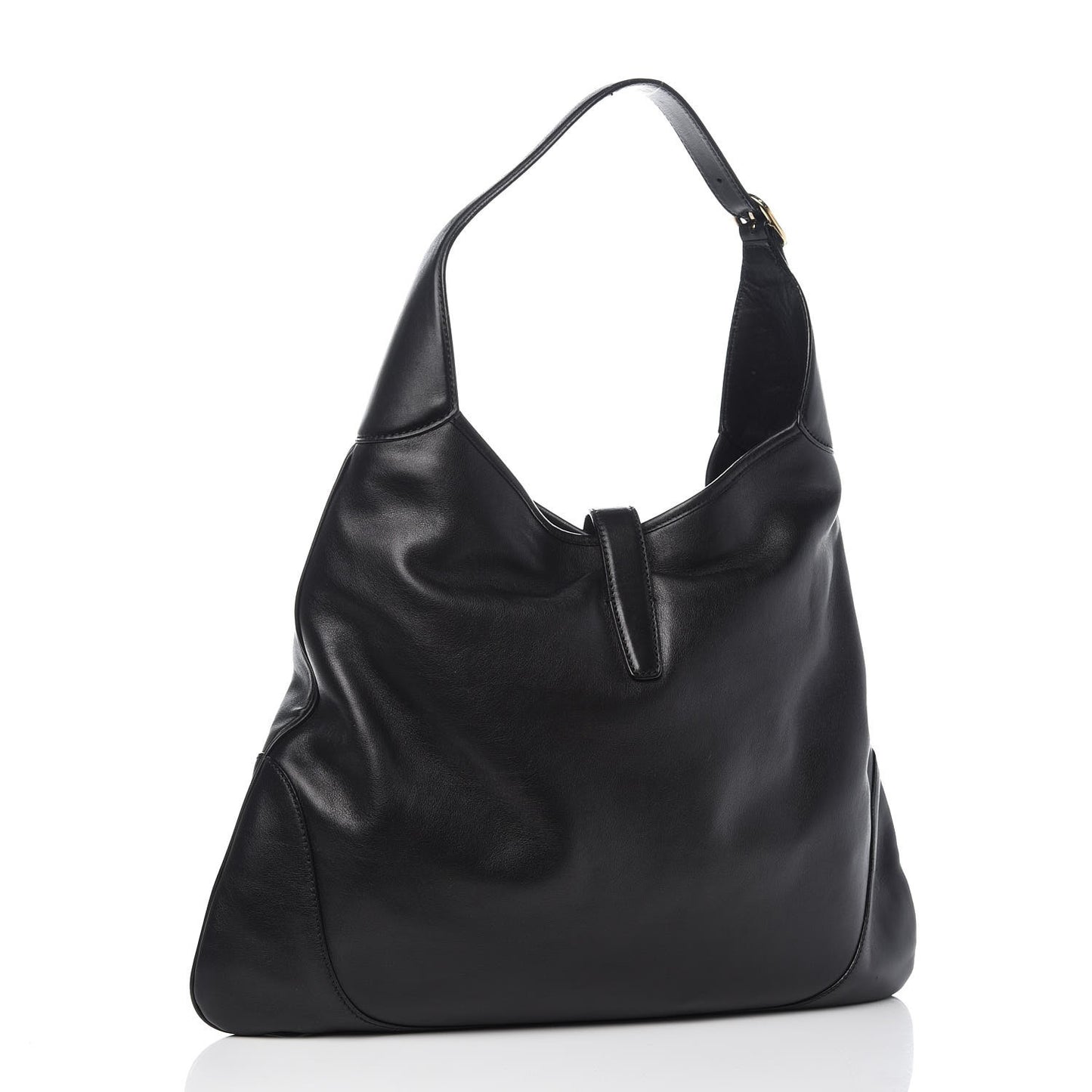 Calfskin Large Jackie O Bouvier Hobo Black