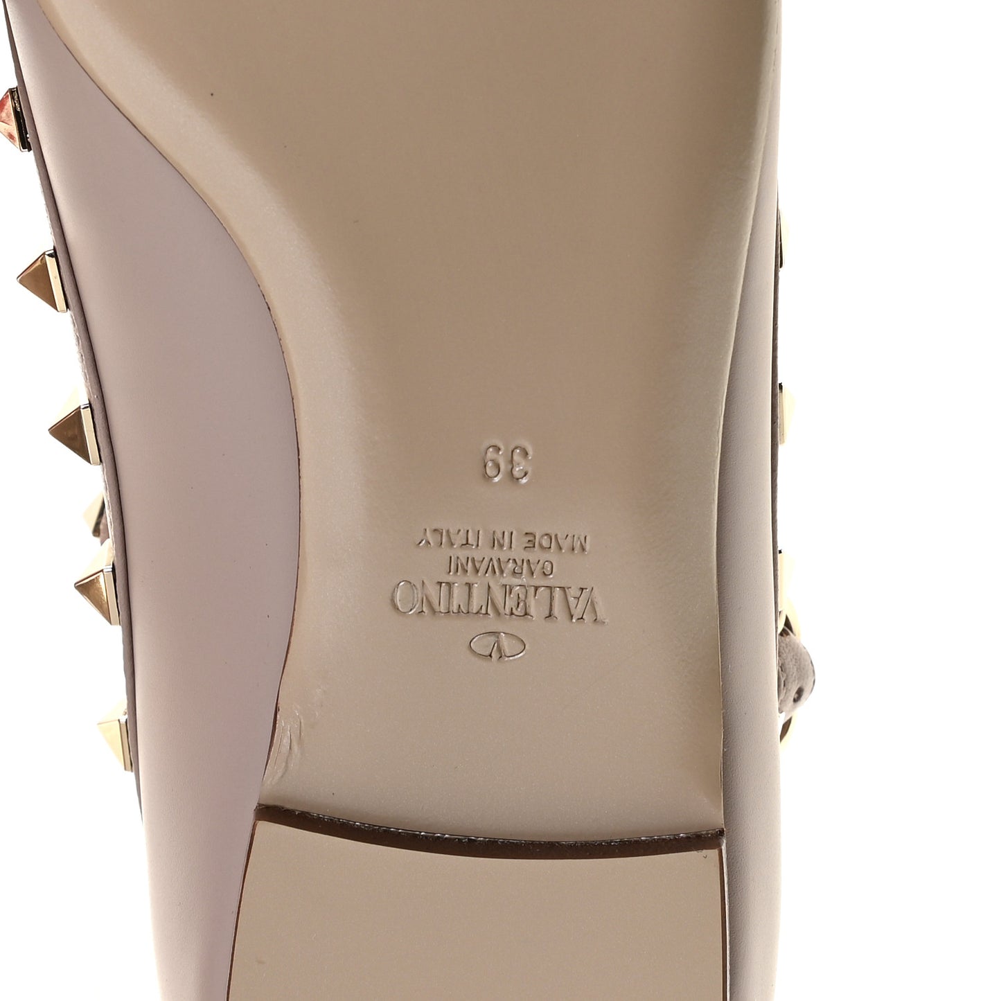 Nappa Rockstud Cage Ballerina Flats 39 Poudre