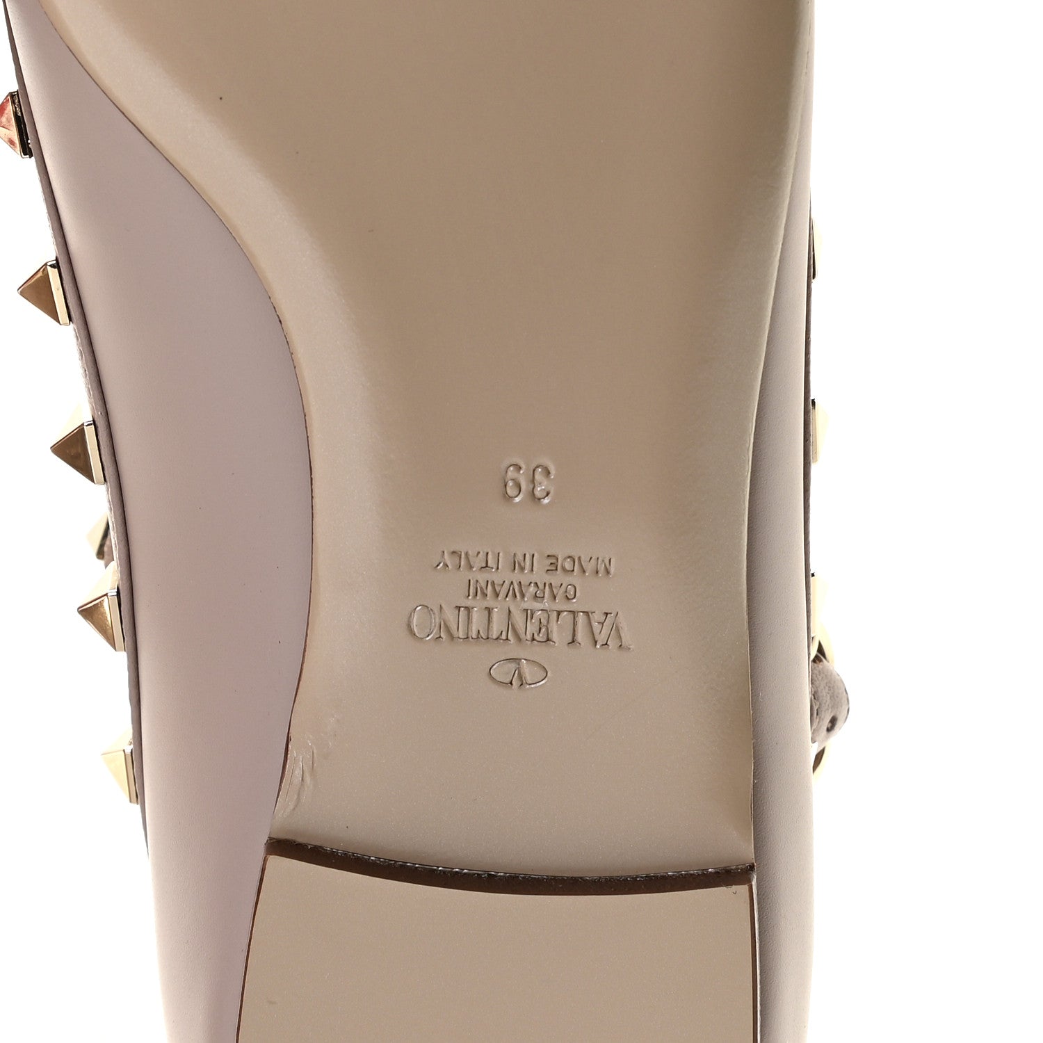 Valentino Garavani Nappa Rockstud Cage Ballerina Flats 39 Poudre 8 of 11