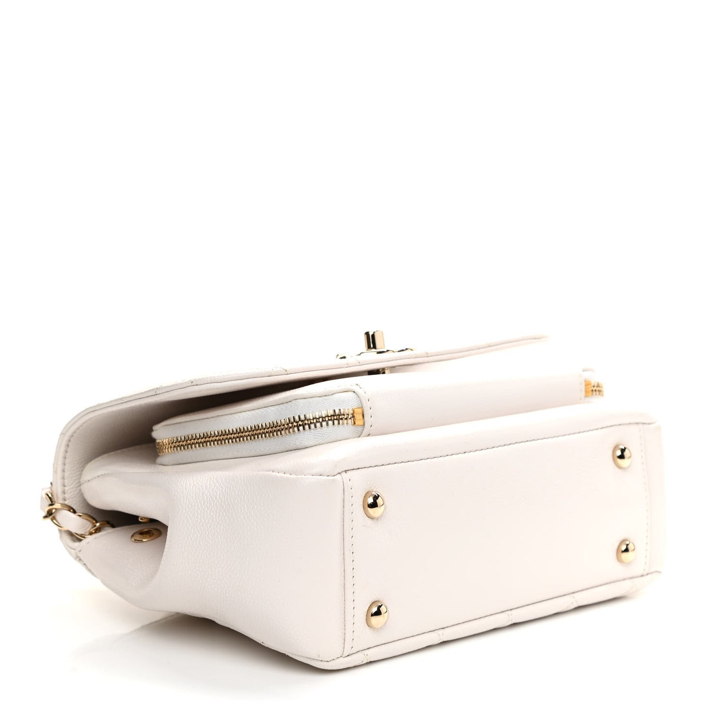 Caviar Quilted Small Business Affinity Flap White