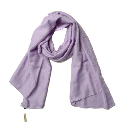 Hermes Cashmere Silk Faconnee Muffler Petit H Scarf Glycine 1 of 5