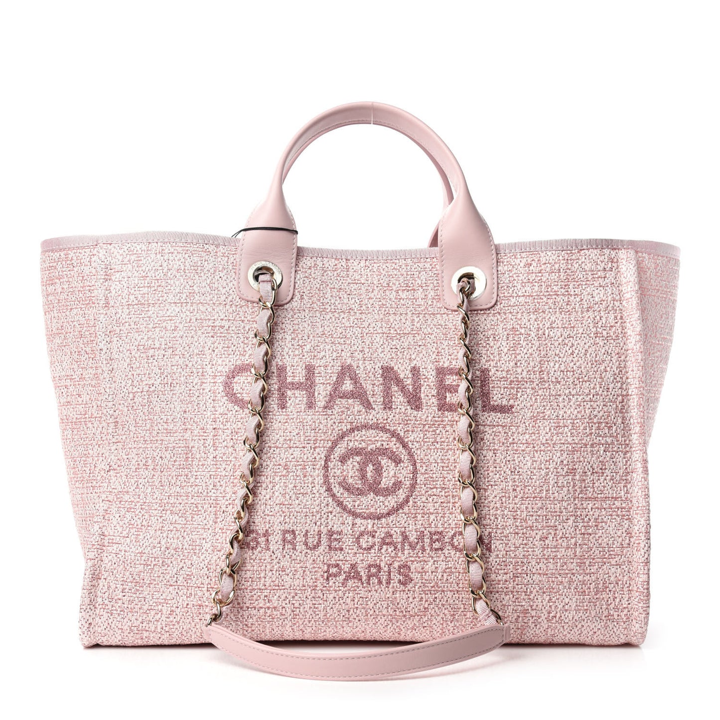 Lurex Boucle Deauville Medium Tote Pink