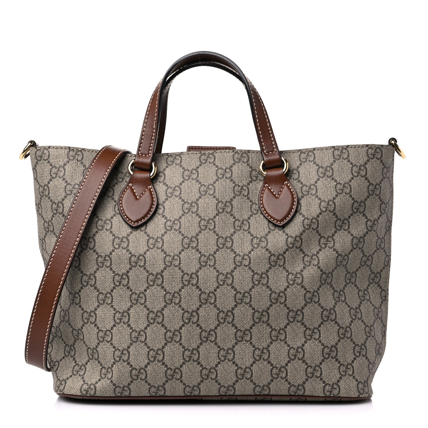 Soft GG Supreme Monogram Small Crossbody Tote Beige Cuir