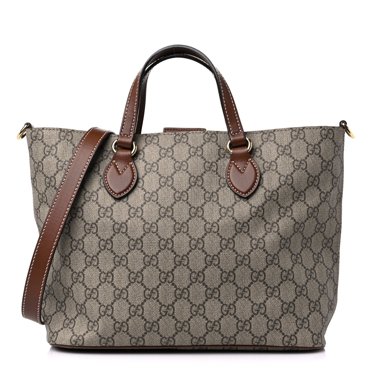 Gucci Soft GG Supreme Monogram Small Crossbody Tote Beige Cuir 1 of 15