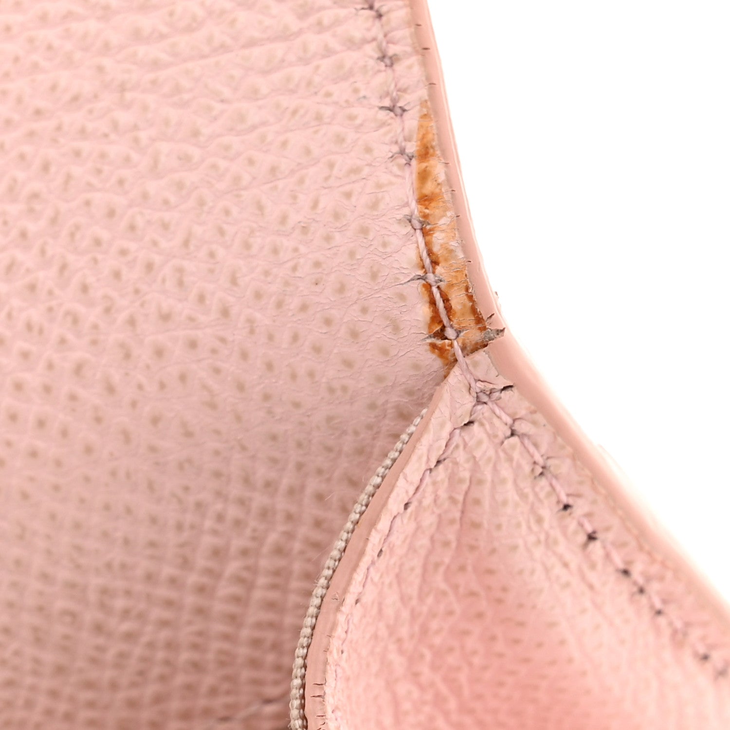 Salvatore Ferragamo Hammered Calfskin Gancio Wallet On Chain Nylund Pink 13 of 14