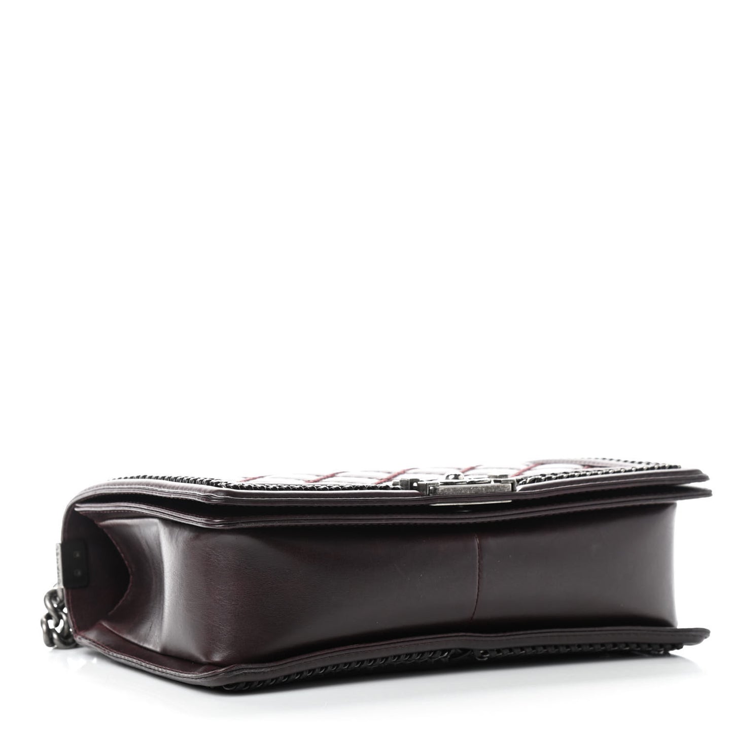 Goatskin Quilted New Medium Boy Handle Flap Burgundy