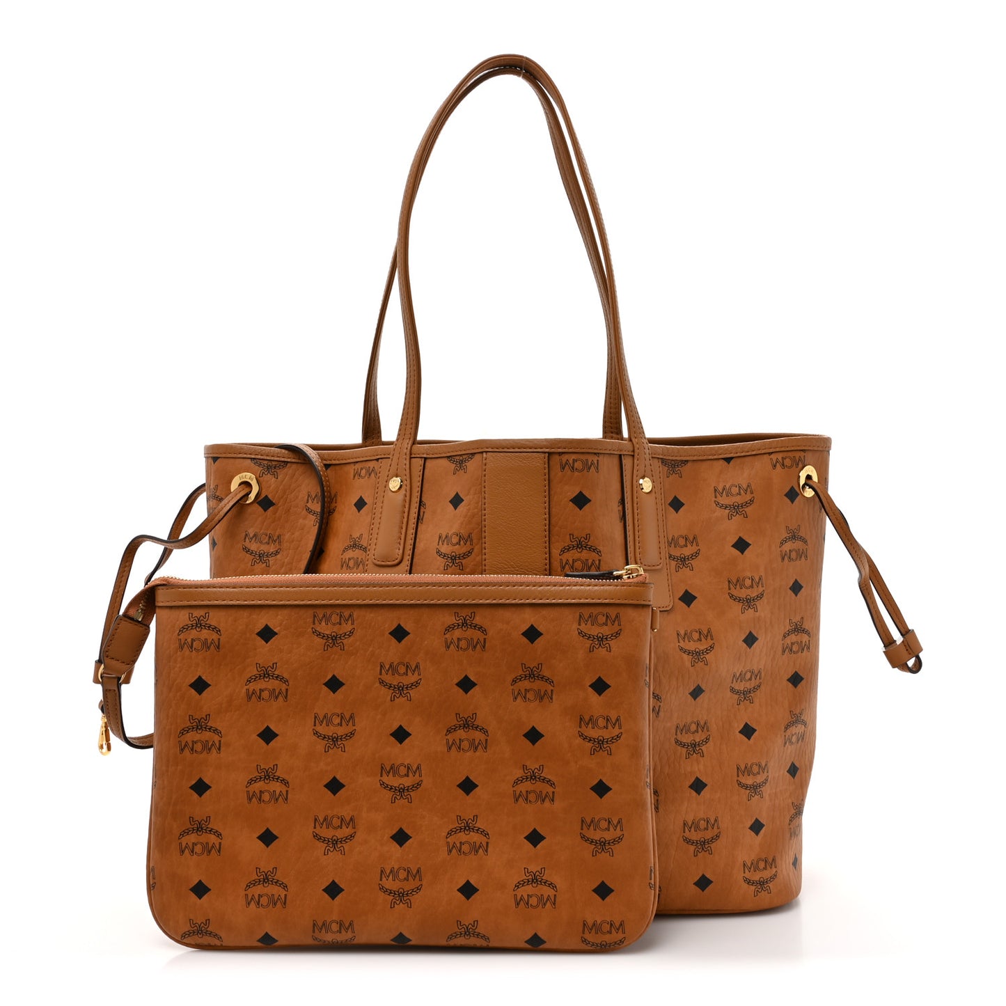 Visetos Medium Liz Reversible Shopper Tote Cognac